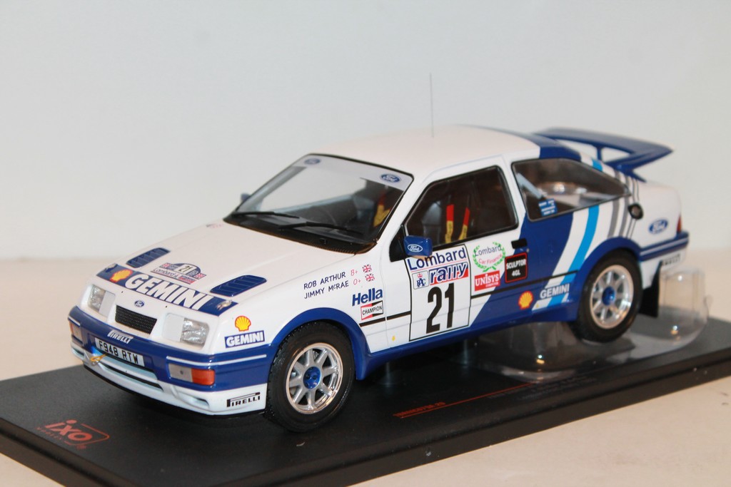 FORD SIERRA RS COSWORTH N°21 RAC RALLY LOMBARD 1989 IXO 1/18°