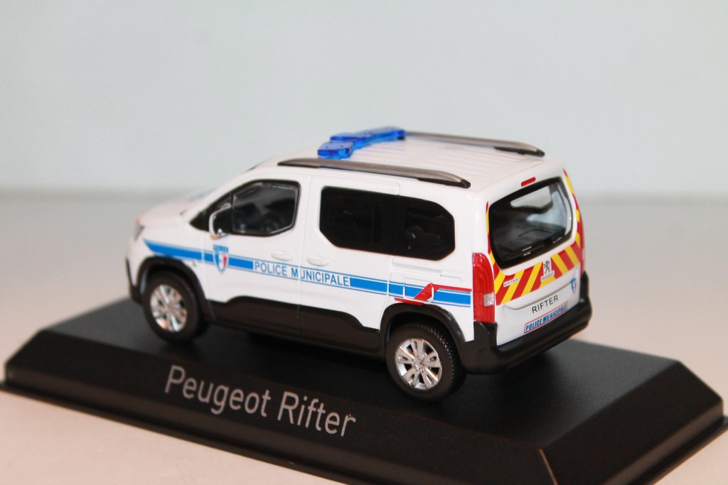 PEUGEOT RIFTER 2019 POLICE MUNICIPALE RAYURES ROUGES & JAUNES NOREV 1/43°