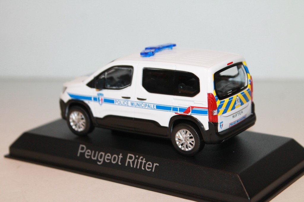 PEUGEOT RIFTER 2019 POLICE MUNICIPALE RAYURES BLEUES & JAUNES NOREV 1/43°