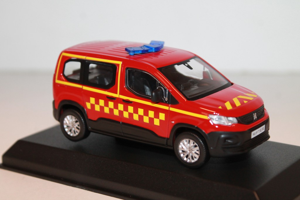 PEUGEOT RIFTER 2019 POMPIERS A DAMIER JAUNE NOREV 1/43°