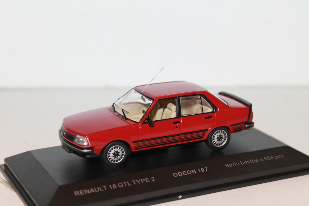 RENAULT 18 GTL TYPE 2 1985 RED ODEON 1/43°