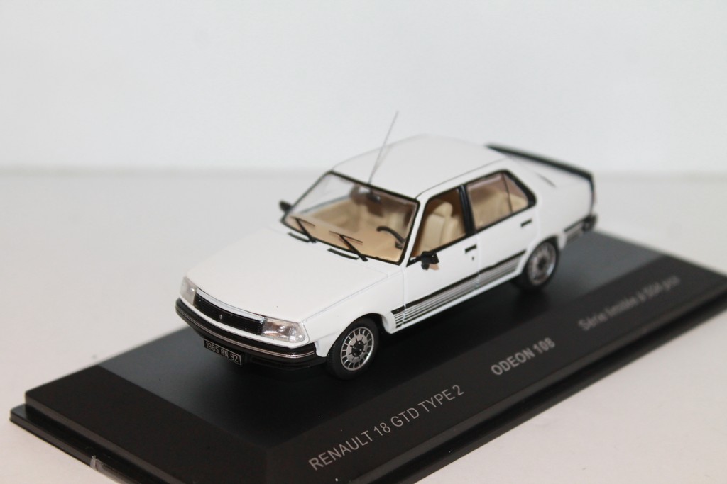 RENAULT 18 GTD TYPE 2 1985 BLANCHE ODEON 1/43°