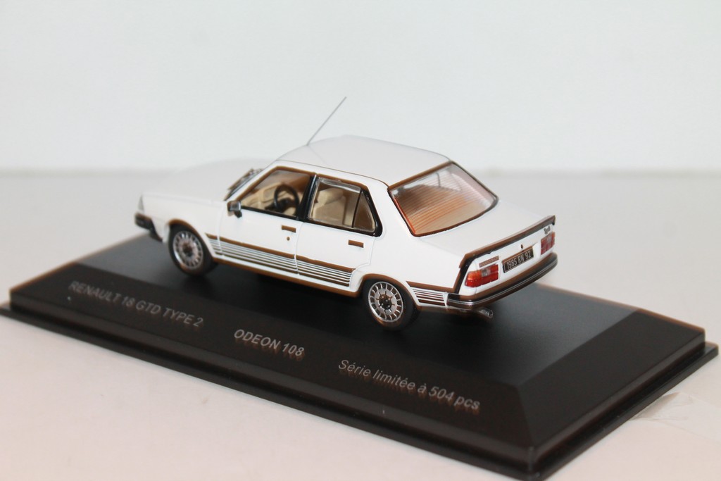 RENAULT 18 GTD TYPE 2 1985 BLANCHE ODEON 1/43°