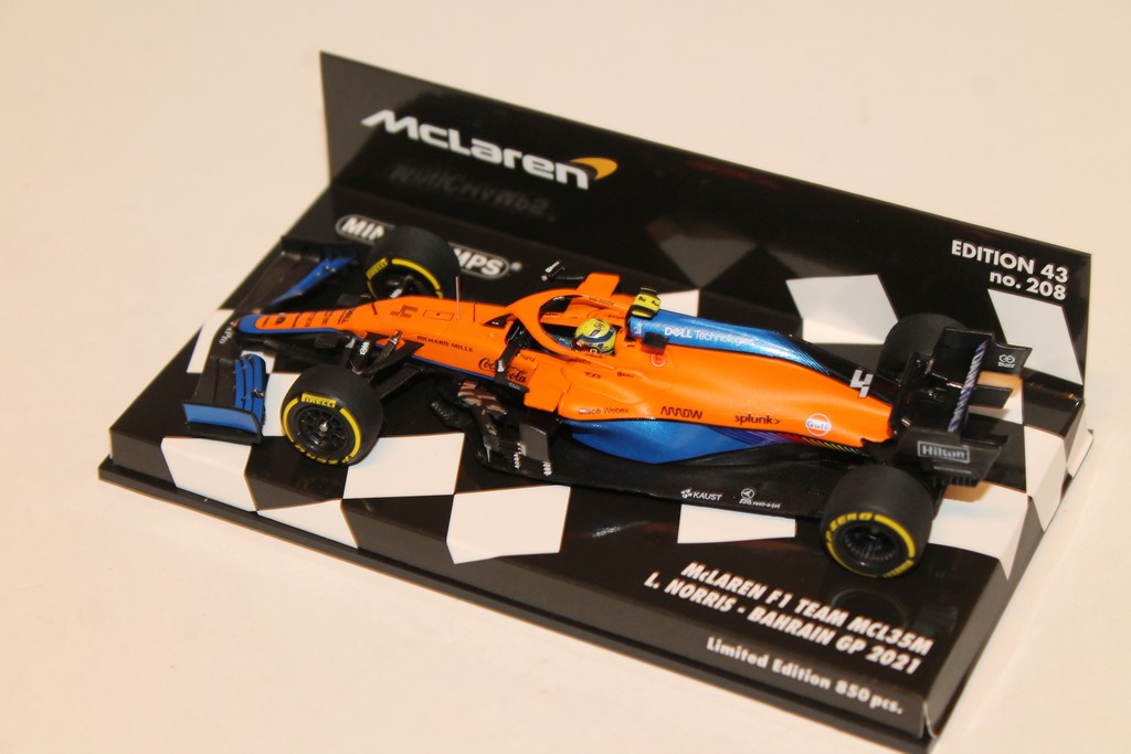 MCLAREN F1 TEAM MCL35M L.NORRIS & BAHRAIN GP 2021 MINICHAMPS 1/43°