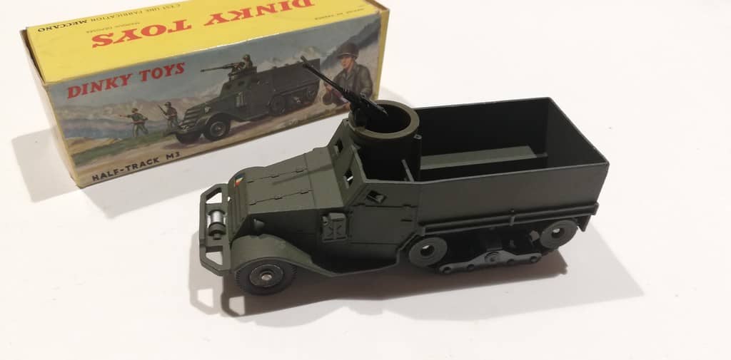 Half-track Militaire Dinky Toys Ancien - En Boîte D'origine, Jouet Collection Militaire Vintage
