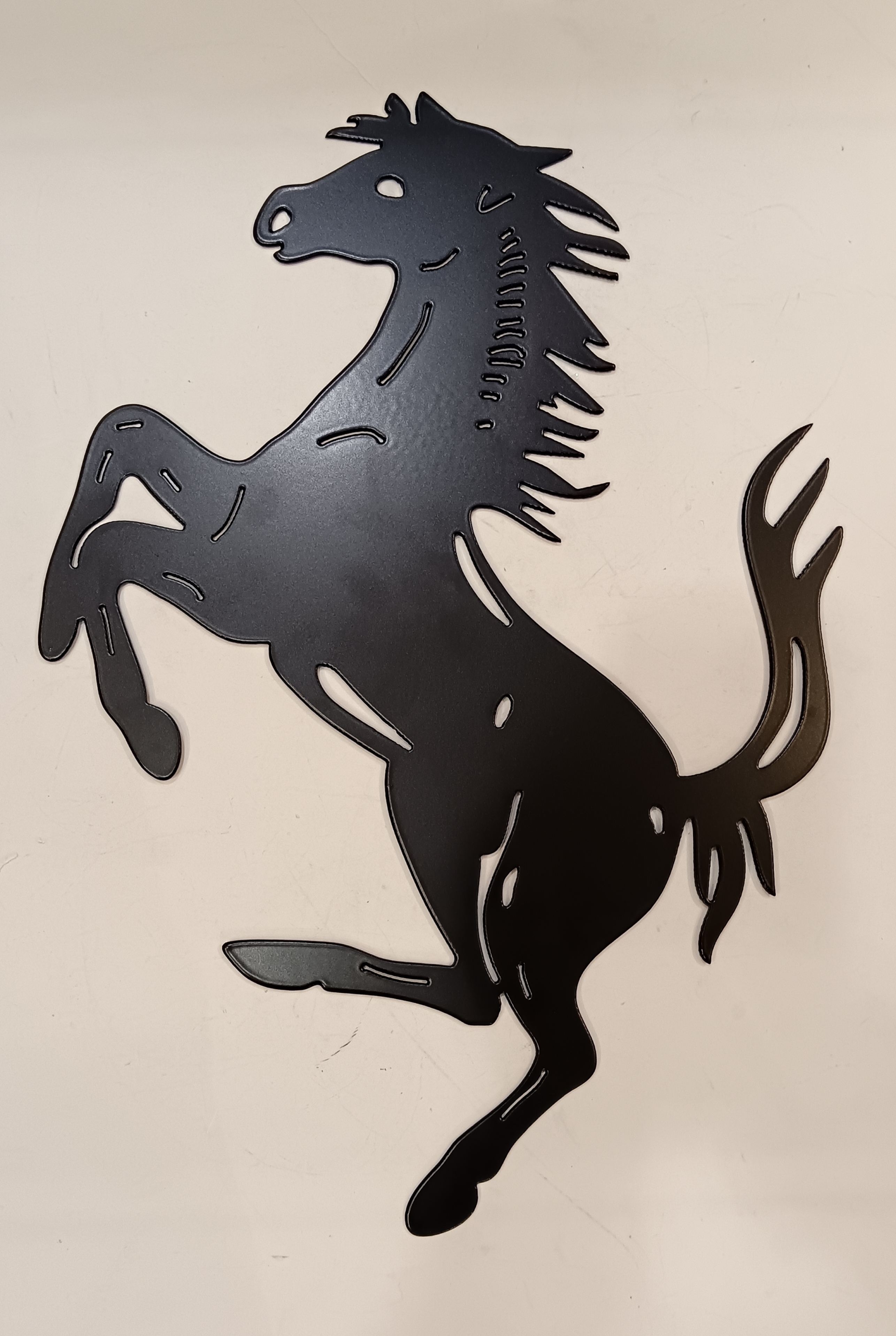 SILHOUETTE REARING HORSE WALL STEEL BLACK H45CM