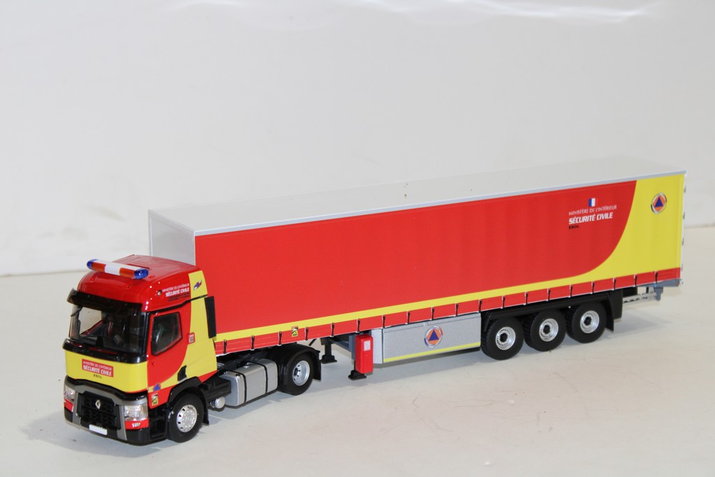 RENAULT T460 REMORQUE TAUTLINER SECURITE CIVILE ELIGOR 1/43°
