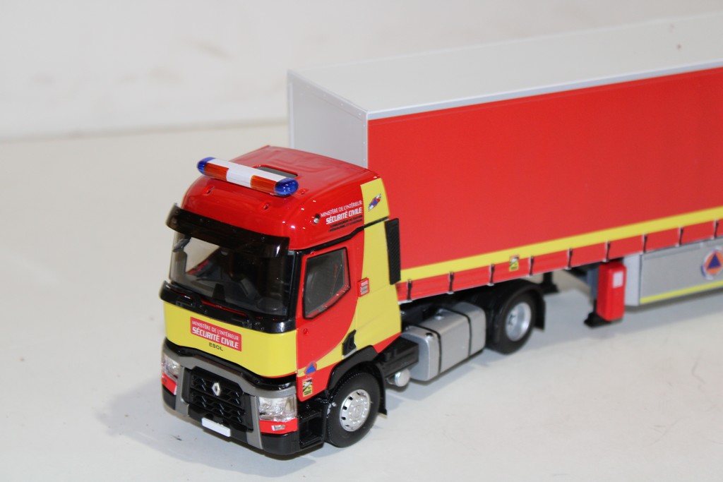RENAULT T460 REMORQUE TAUTLINER SECURITE CIVILE ELIGOR 1/43°