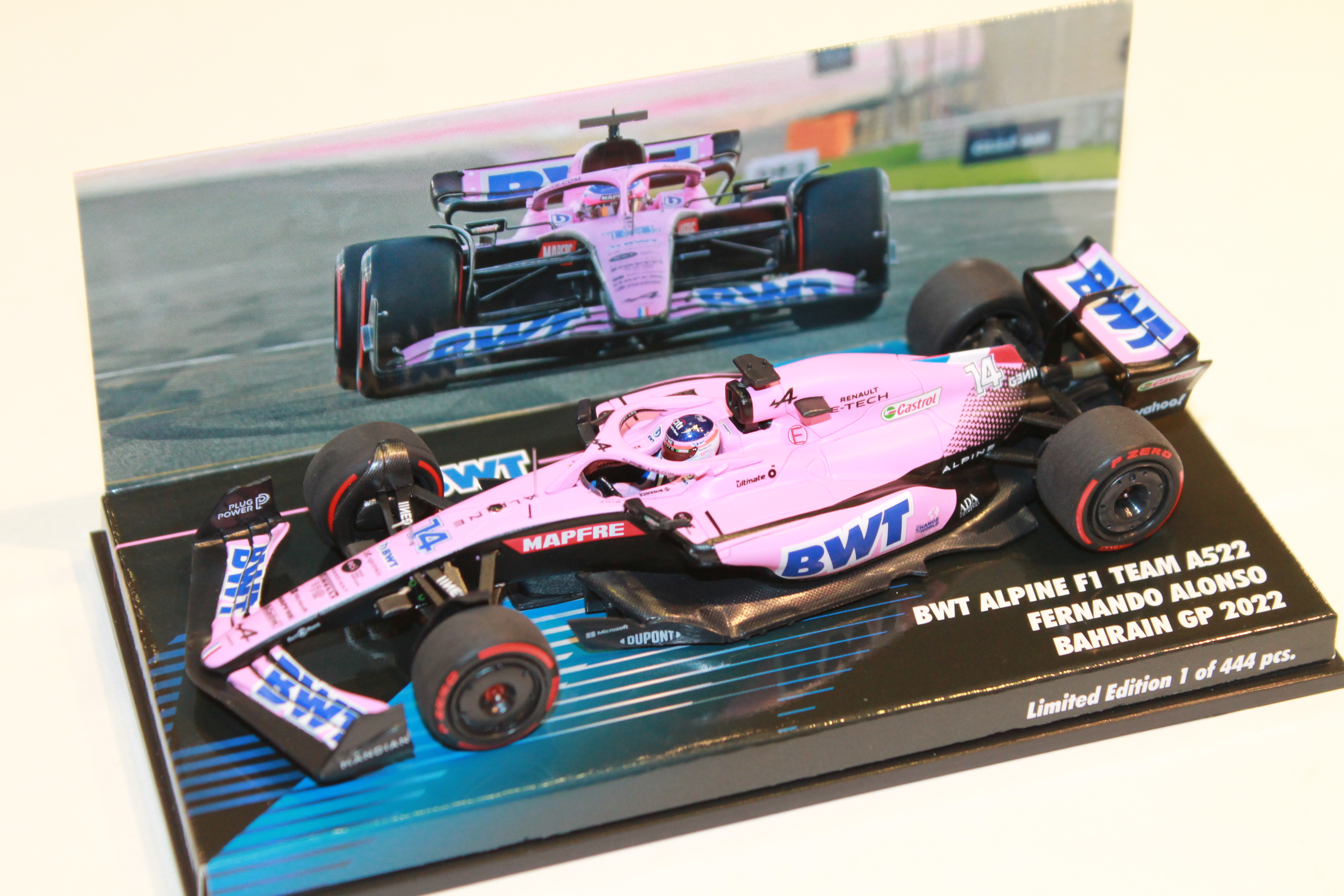 BWT ALPINE F1 A522 BAHRAIN GP 2022 ALONSO MINICHAMPS 1/43°