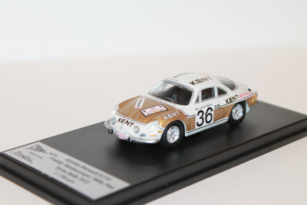 ALPINE-RENAULT A110 N°36 VANDECAVEYE & PLAS RALLY YPRES 1972 TROFEU 1/43°