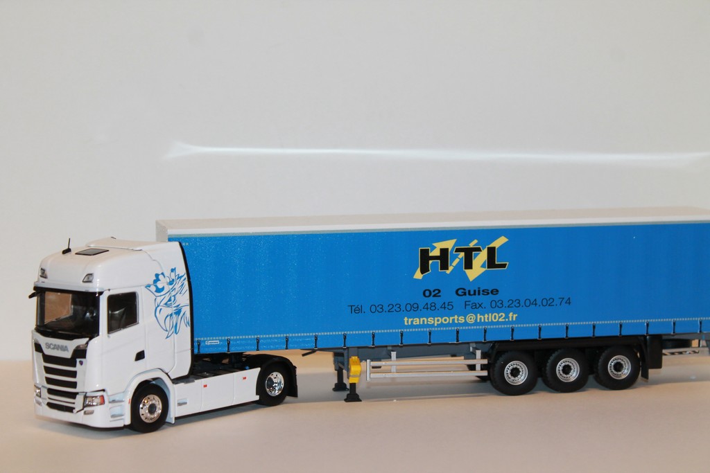 Miniature camion Eligor SCANIA S500 V8 REMORQUE TAUTLINER ROUSSEAU