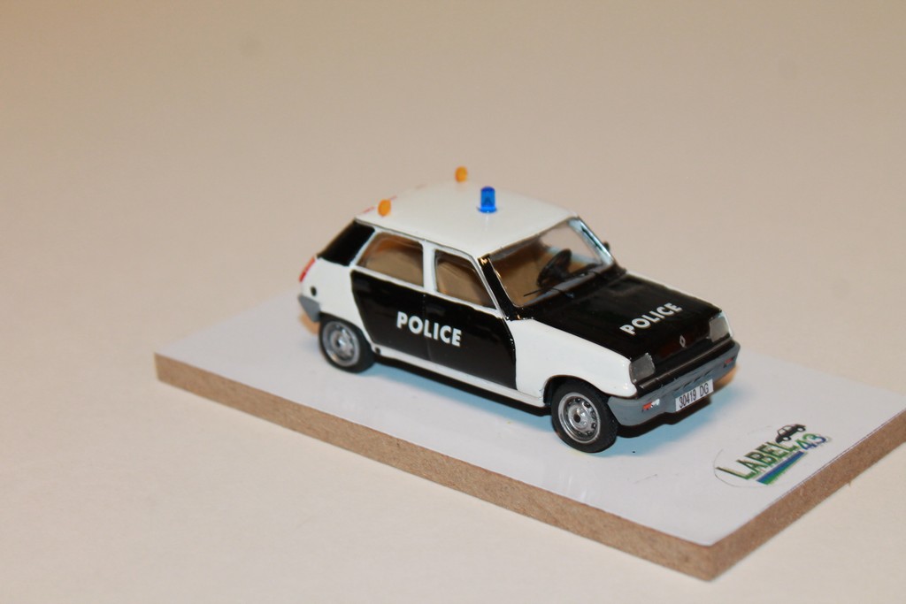 RENAULT 5 TL POLICE "PIE" 1982 LABEL 43 1/43°