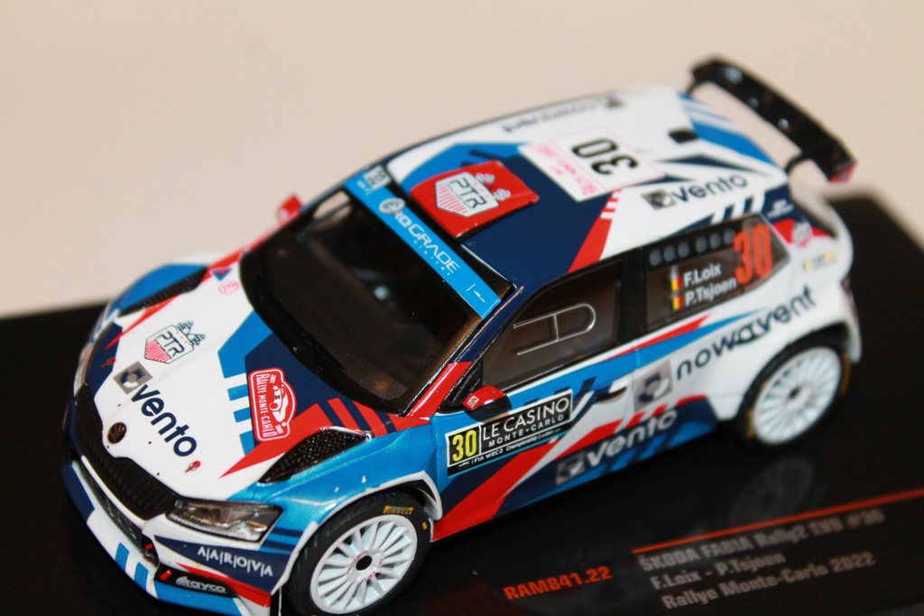 SKODA FABIA RALLY EVO #30 F.LOIX - P.TSJOEN MONTE-CARLO 2022 IXO 1/43°