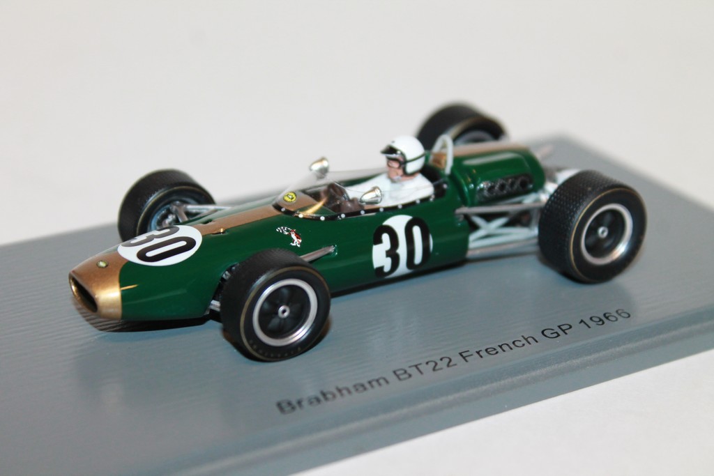 BRABHAM BT22 FRENCH GP 1966 JO BONNIER SPARK 1/43°