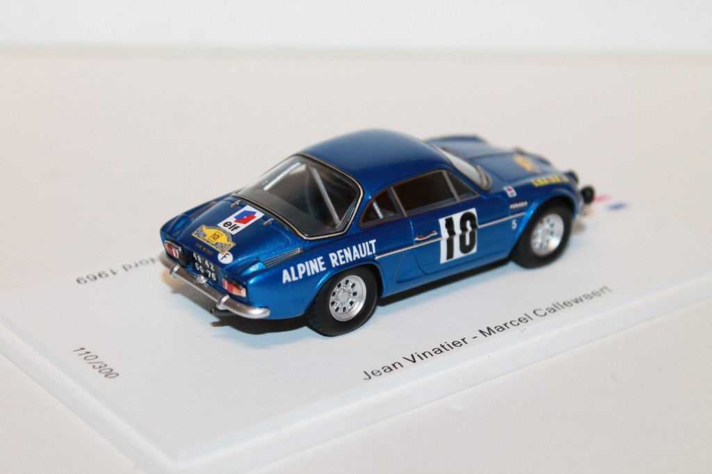 ALPINE A110 N°10 VAINQUEUR RALLYE DES ROUTES DU NORD 1969 SPARK 1/43°