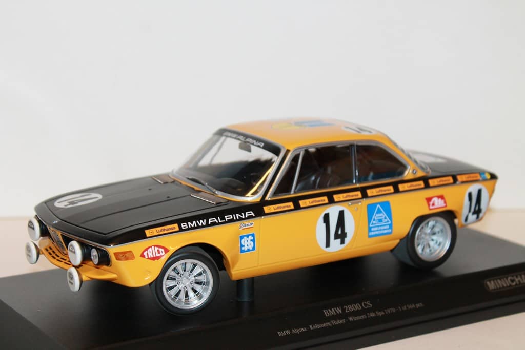 BMW 2800 CS N°14 VAINQUEUR 24H SPA 1970 MINICHAMPS 1/18°
