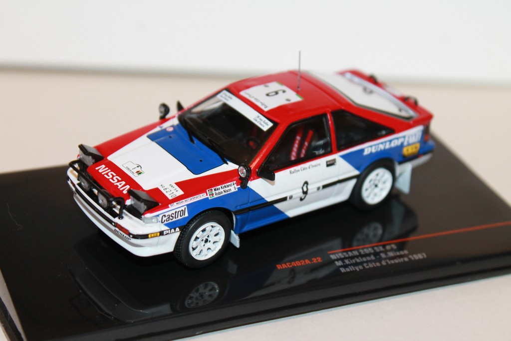 NISSAN 200 SX #9 M.KIRKLAND-R.NIXON RALLYE COTE D'IVOIRE 1987 IXO 1/43°