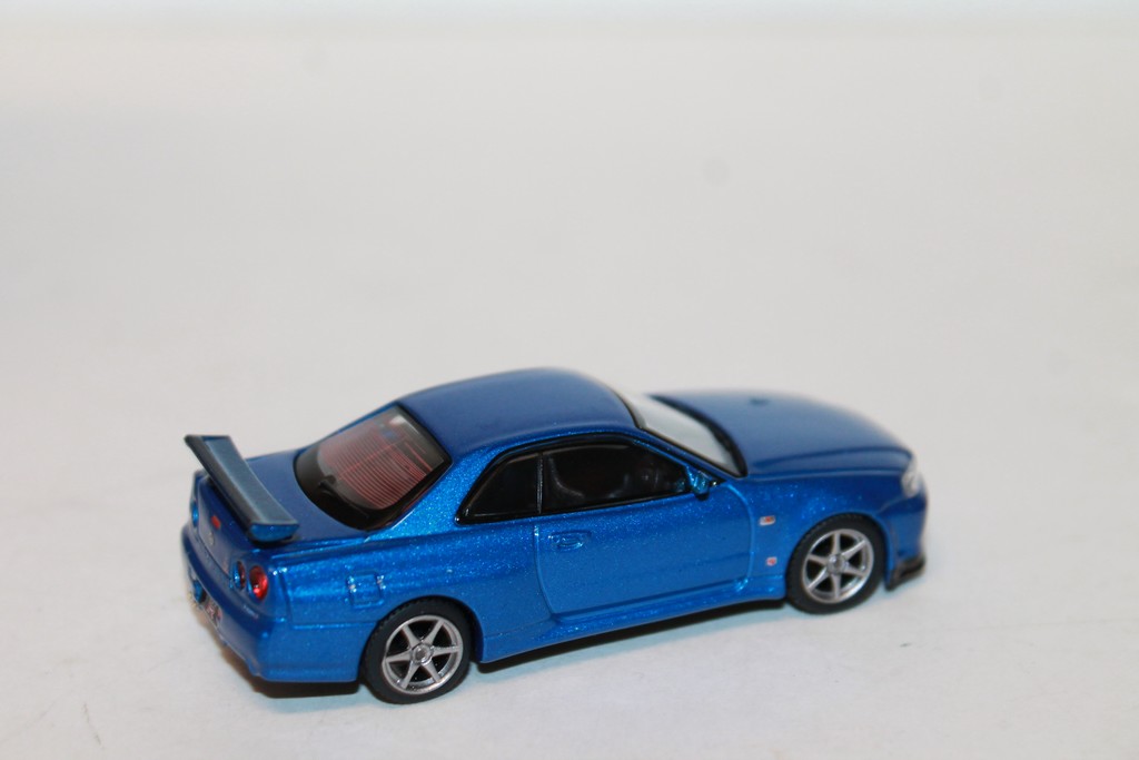 NISSAN GTR R34 SKYLINE BLEU MINI GT 1/64°