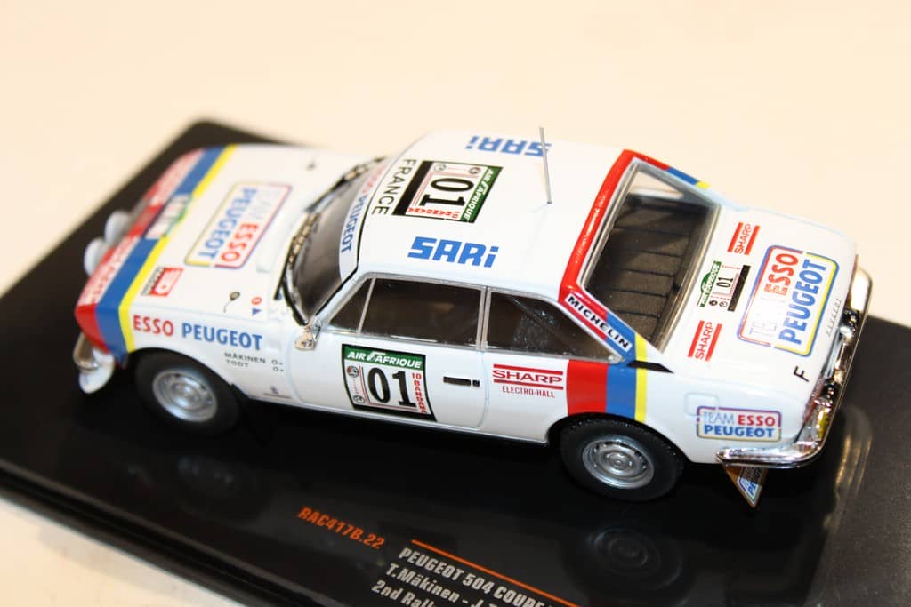 PEUGEOT 504 COUPE V6 N°1 RALLYE COTE D'IVOIRE 1978 IXO 1/43°
