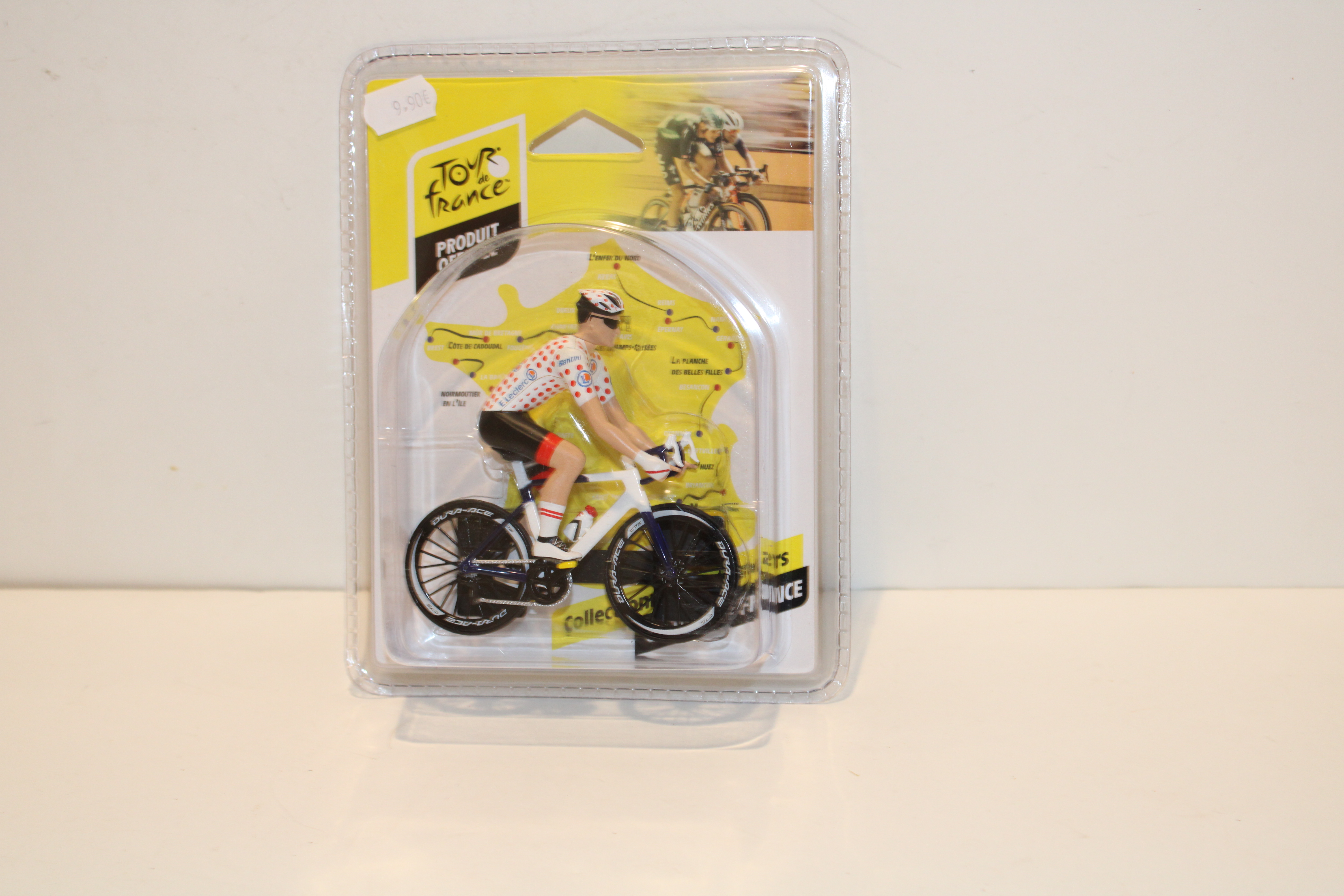 CYCLISTE TOUR DE FRANCE MAILLOT A POIS SOLIDO 1/18°