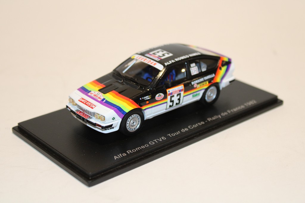 ALFA ROMEO GTV6 N°53 TOUR DE CORSE RALLYE DE FRANCE 1982 LOUBET-ALEMANY SPARK 1/43°