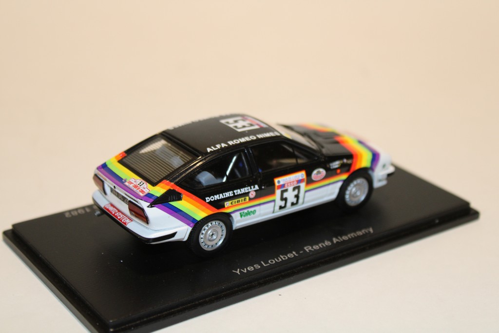 ALFA ROMEO GTV6 N°53 TOUR DE CORSE RALLYE DE FRANCE 1982 LOUBET-ALEMANY SPARK 1/43°