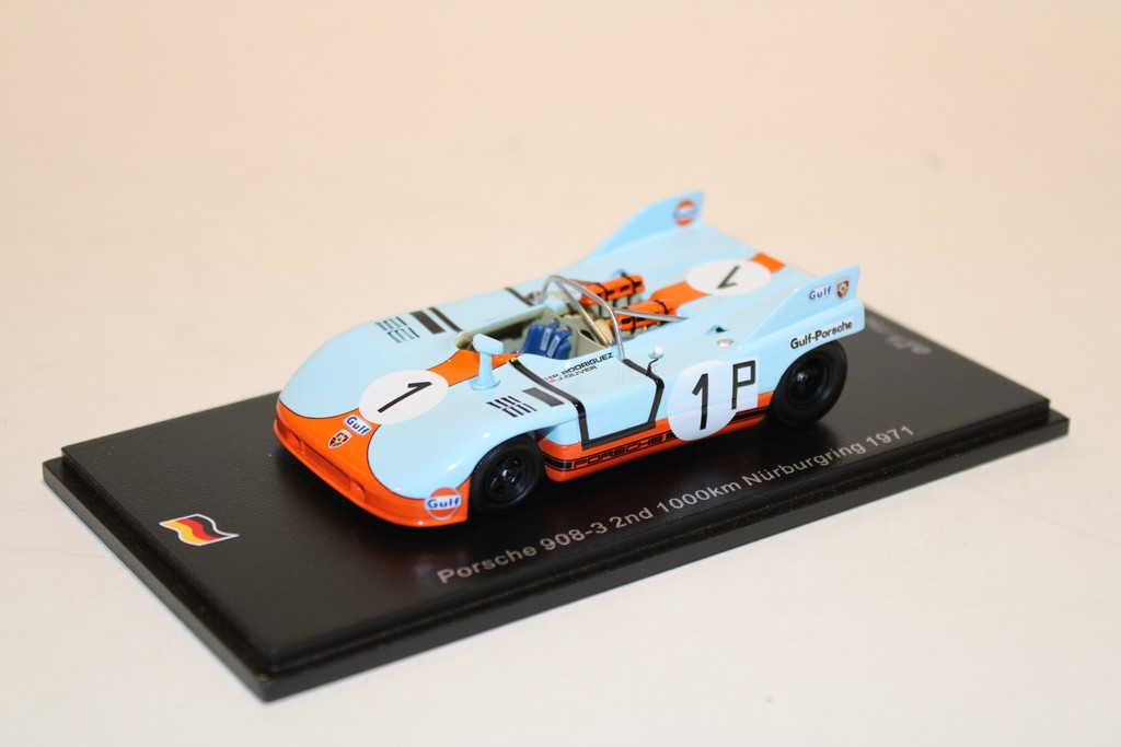 PORSCHE 908-3 N°1 2ème 1000KM NURBURGRING 1971 P.RODRIGUEZ-J.SIFFERT SPARK 1/43°