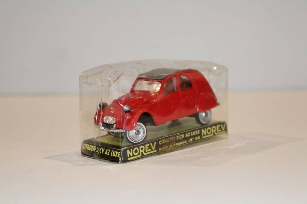 Miniature Norev Citroën 2CV AZ Luxe N°56, échelle 1/43, Plastique Jaune, France