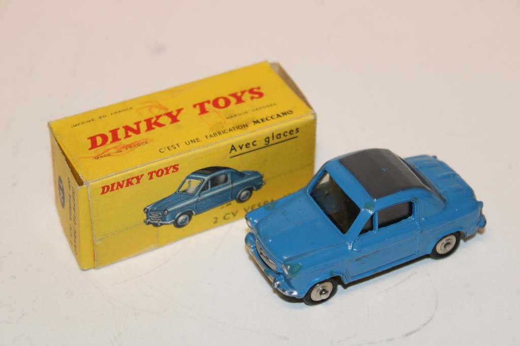 VESPA 400 2 CV BLEU 1955 DINKY TOYS 1/50°
