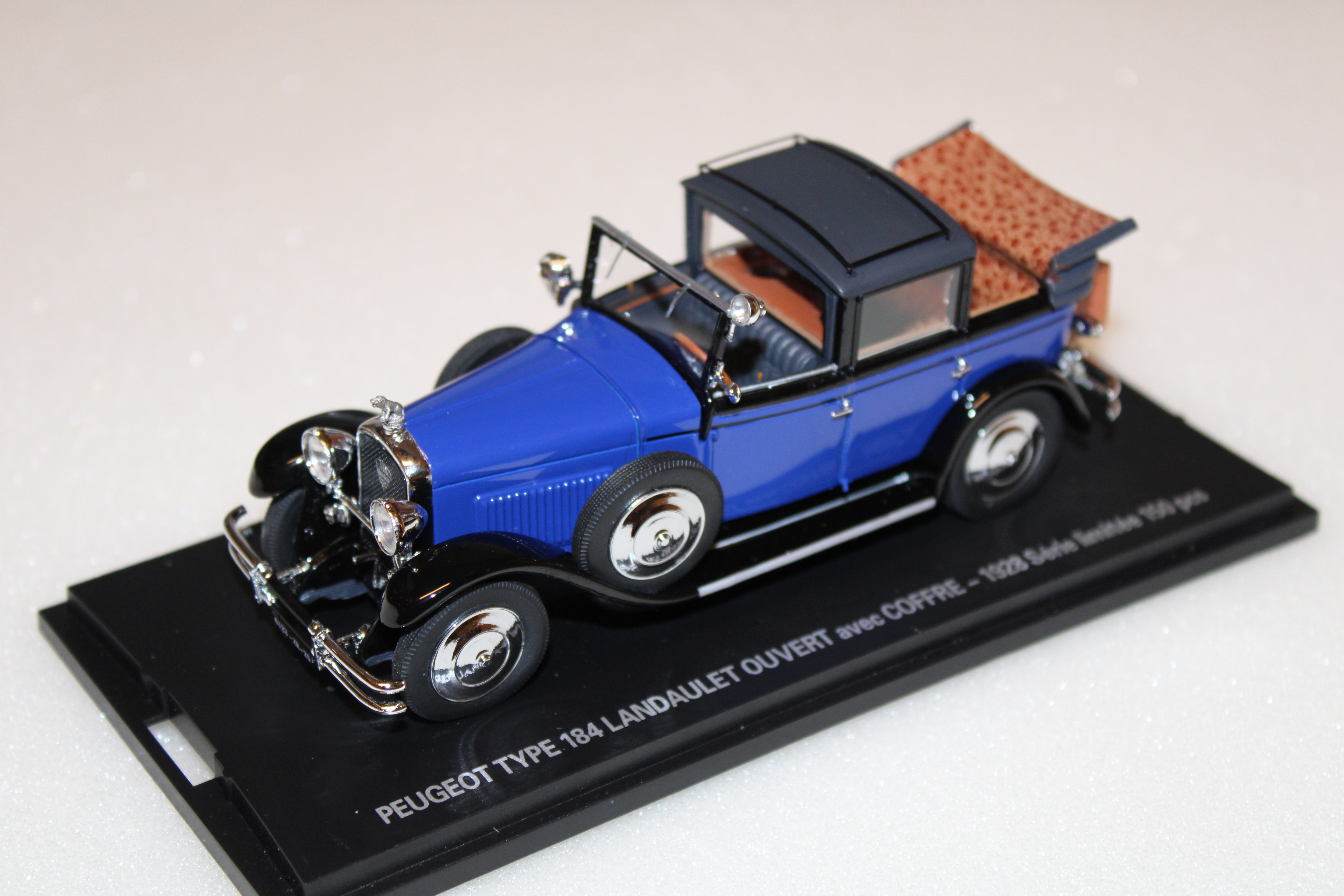 PEUGEOT TYPE 184 LANDAULET OUVERT AVEC COFFRE 1928 FRANSTYLE 1/43°