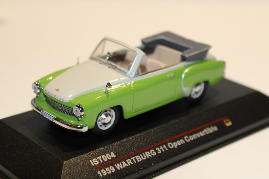 WARTBURG 311 DECAPOTABLE BICOLORE BLANC VERT IST MODELS 1/43°