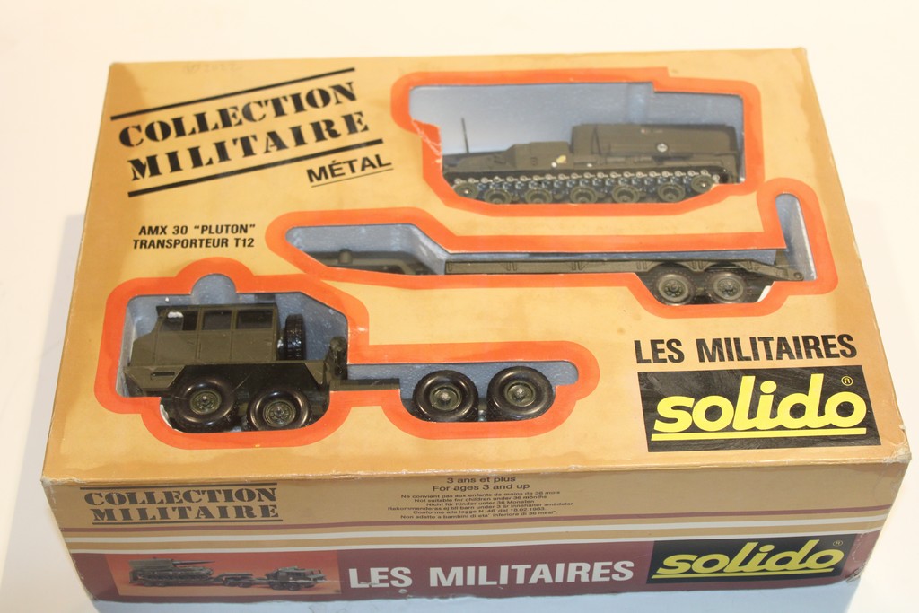 COFFRET MILITAIRE AMX 30 PLUTON & TRANSPORTEUR T12 1980 SOLIDO 1/50°