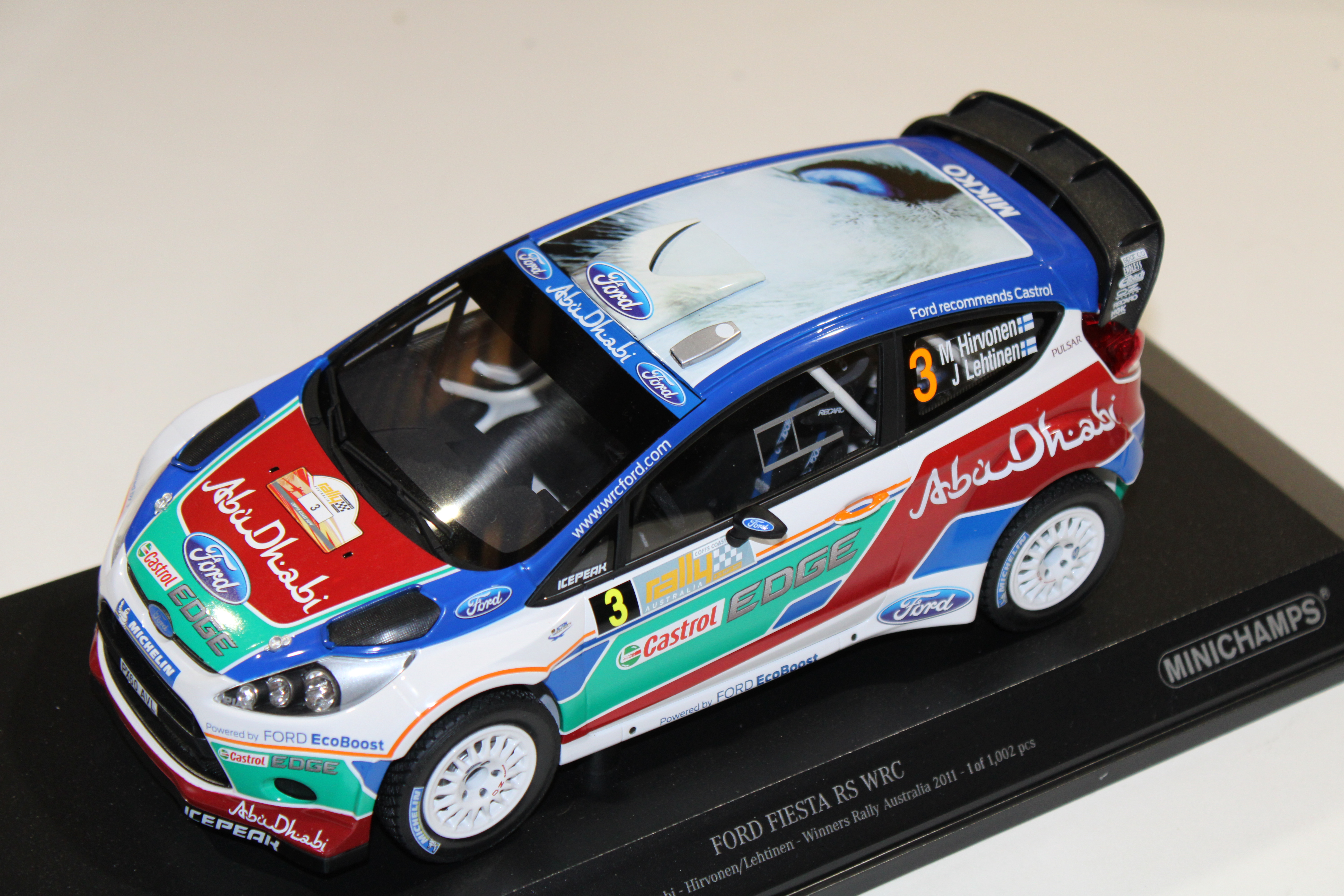 FORD FIESTA RS WRC WINNER RALLYE AUSTRALIE 2011 MINICHAMPS 1/18°