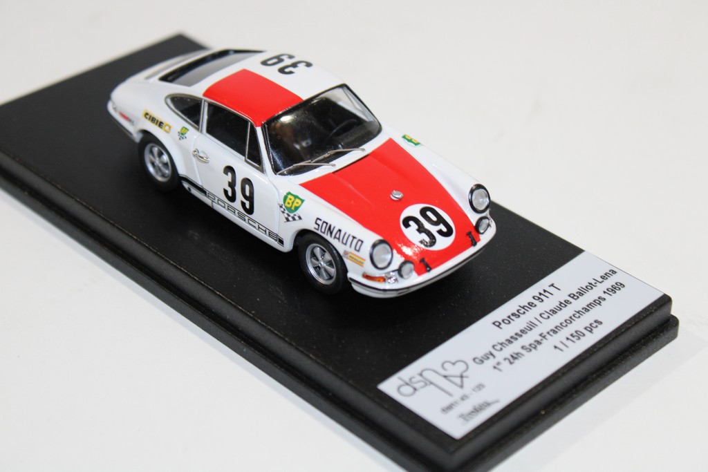 PORSCHE 911T 1ST 24H SPA-FRANCORCHAMPS 1969 - DSN TROFEU 1/43