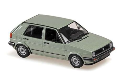 VOLKSWAGEN Golf II 1985 silver green metal MAXICHAMPS 1/43