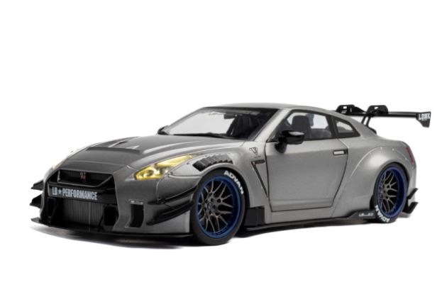 Nissan GT-R R35 W Liberty Walk Body Kit 2.0 argent Solido 1/18