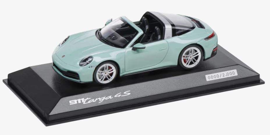 Porsche 911 Targa 4S gris-bleu Spark 1/43
