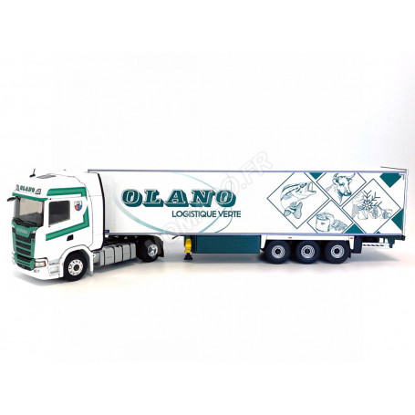 SCANIA S500 SEMI FRIGO LAMBERET OLANO LOGISTIQUE VERT ELIGOR 1/43°