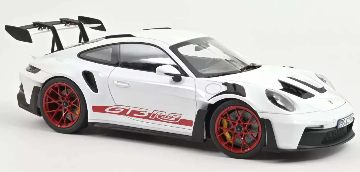 PORSCHE 911 GT3 RS 2022 BLANC ET ROUGE PYRO NOREV 1/12