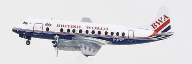 VICKERS VISCOUNT 800 25TH ANNIVERSARY LAST VISCOUNT PASSENGER FLIGHT HERPA 1/200°