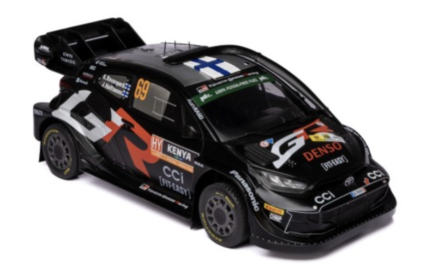 TOYOTA GR YARIS RALLY1 HYBRID #69 K.ROVANPERA - J.HALTTUNEN WINER SAFARI RALLY KENYA 2024 IXO 1/18