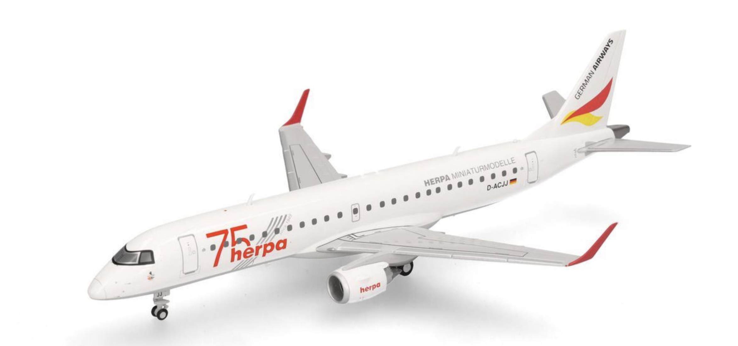 GERMAN AIRWAYS EMBRAER E190 HERPA 75 YEARS HERPA 1/200