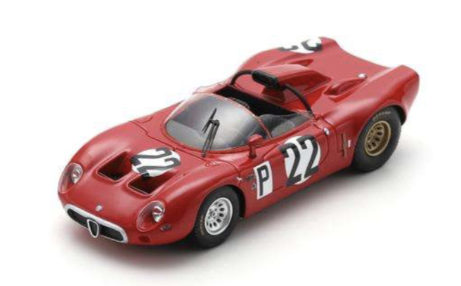 ALFA ROMEO T33 NO.22 5TH 1000KM NÜRBURGRING 1967 R. BUSSINELLO - T. ZECCOLI - A. DE ADAMICH - N. GALLI SPARK 1/43