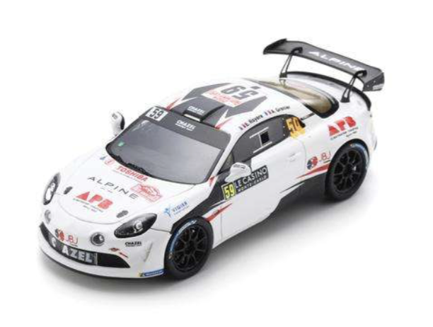 ALPINE A110 RALLY RGT NO.59 CHAZEL TECHNOLOGIES COURSE 2ND RGT RALLY MONTE CARLO 2024 E. ROYÈRE - A. GRENIER SPARK 1/43