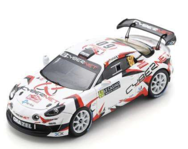 ALPINE A110 RALLY RGT NO.60 CHAZEL TECHNOLOGIES COURSE 4TH RGT RALLY MONTE CARLO 2024 A. FUMAL - J. ESCARTEFIGUE SPARK 1/43