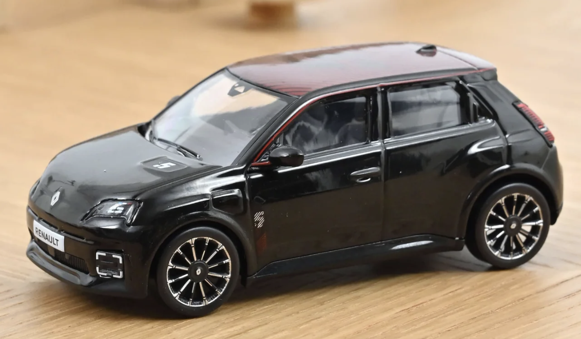 Renault 5 E-Tech 100% Electric 2025 Diamond Black & red deco 1:43 NOREV