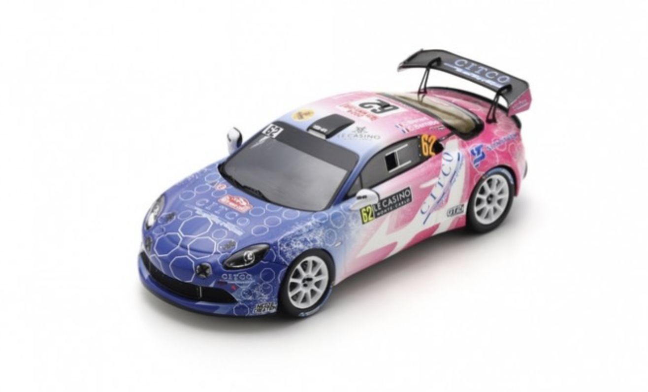 ALPINE A110 Rally RGT N°62 3ème RGT Rallye Monte Carlo 2024 C. Berard - C. Bernabo 1/43 SPARK