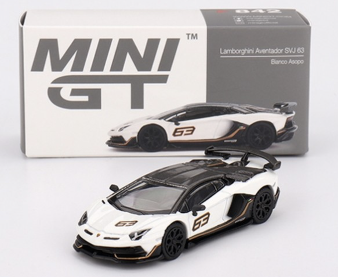 LAMBORGHINI Aventador SVJ 63 Bianco Asopo 2022 1/64 1/64 MINI GT