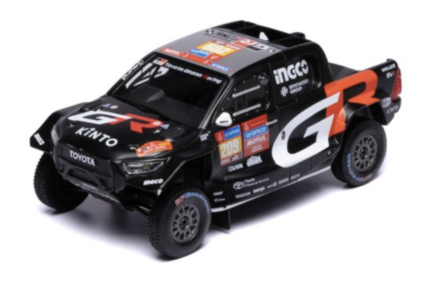 TOYOTA GR DKR HILUX EVO T1U (2024) (GR) #209 G.DE VILLIERS - D.MURPHY RALLY DAKAR 2024 IXO 1/43