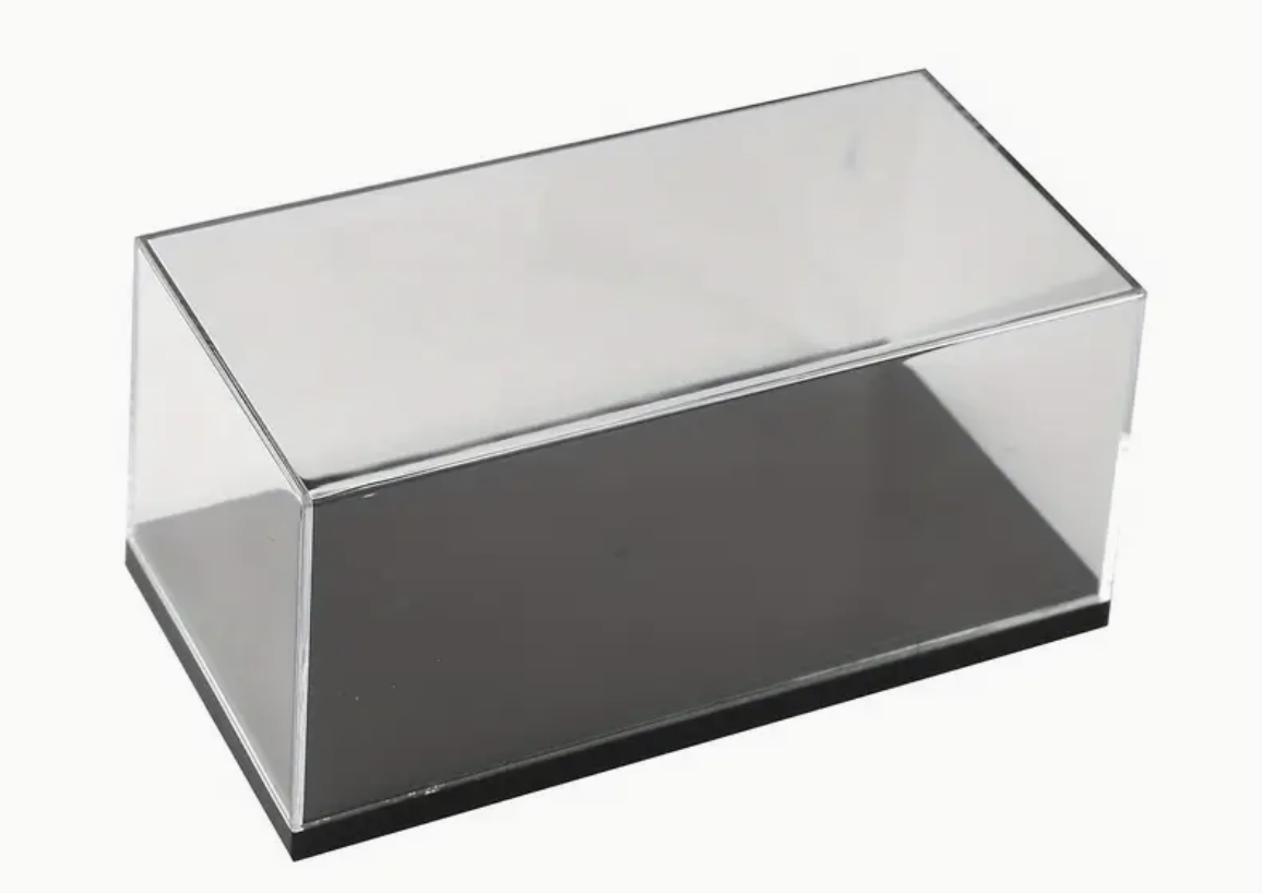 BOITE VITRINE 1/43 LONGUEUR 15.6CM X LARGEUR 7.4CM X HAUTEUR 7CM